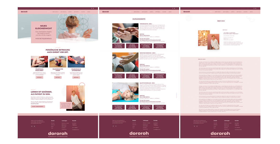 Feldenkrais Trainerin Design Website Webdesigner Programnmierer Fotograf